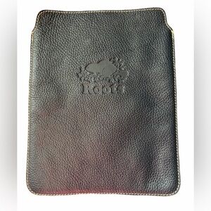 ROOTS Dark Navy blue Leather iPad/Tablet case with Embossed Logo